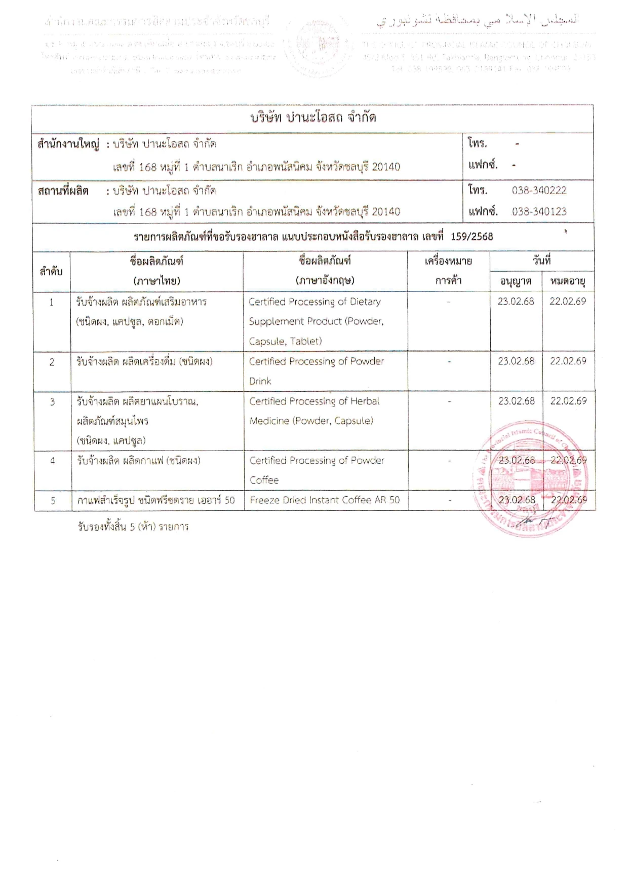 HALAL (หมดอายุ: กุมภาพันธ์ 2569)